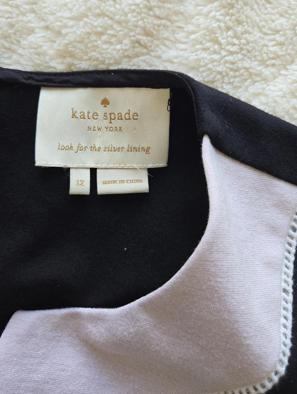 Kate Spade Colorblock Ponte Dress Black Pink Size 12 Women's
